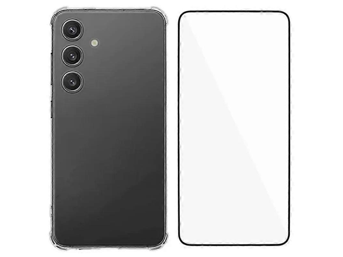 Capa De Tpu Tkdaddy Para Samsung Galaxy S25 Fe Wanlonfeng Wl3 Series 1,5 Mm Com Película De Vidro Temperado Transparente