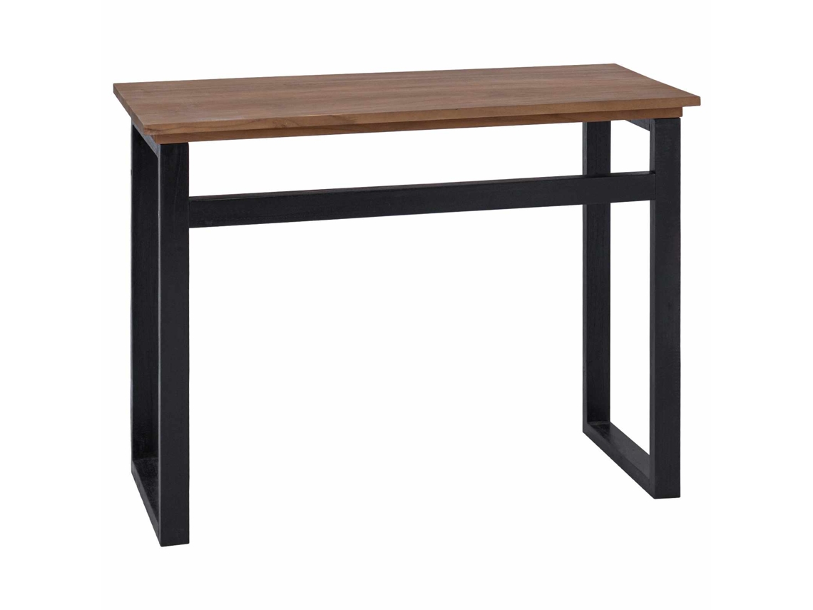 Vidaxl Mesa Natural Madeira De Teca Sólida 100 X 45 X 75cm