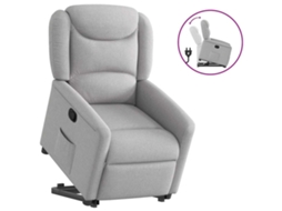 Vidaxl Poltrona Reclinável Elevatória Tecido Cinzento-nublado
