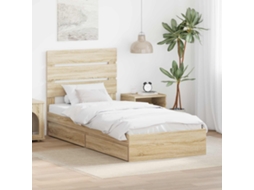 Vidaxl Cama Com Armazenamento Com Gaveta Carvalho Sonoma 100 X 200 Cm