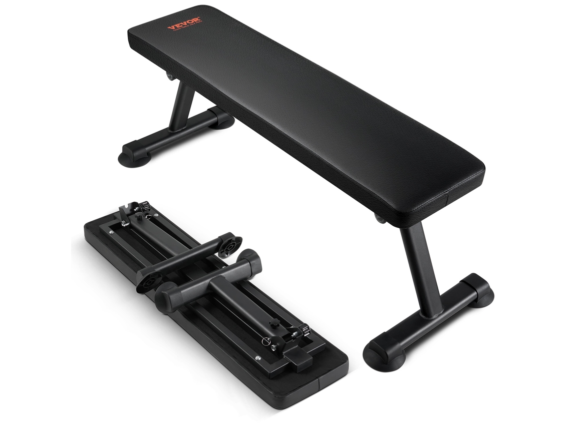 Banco de musculação plano Vevor 116 x 42,5 x 43 cm, preto