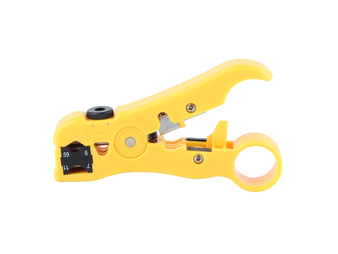 Yuru descapador de Fios Elétrico Portátil Lâmina Aço Sk5 Abs Amarelo para Cabos Eletricista