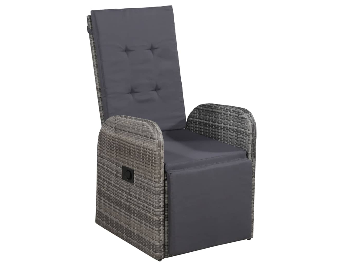 Maison Exclusive - 3 Pcs Conjunto Bistrô Com Almofadões Vime Pe Cinzento