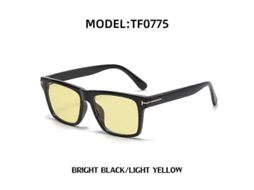 Óculos de Sol Tom Brand TF Retangulares, 2022, Luxo, Alta Qualidade, UV400, Unissex, Preto, Amarelo, S/MARCA
