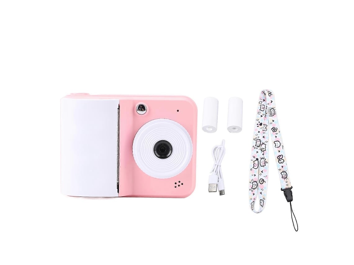 Máquina Fotográfica Instantânea 1080p Hd 48mp Com Ecrã De 2,4 Polegadas Rosa