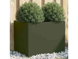 Vaso/plantador 62x47x46 Cm Aã§o Verde Azeitona Dkd Home Decor