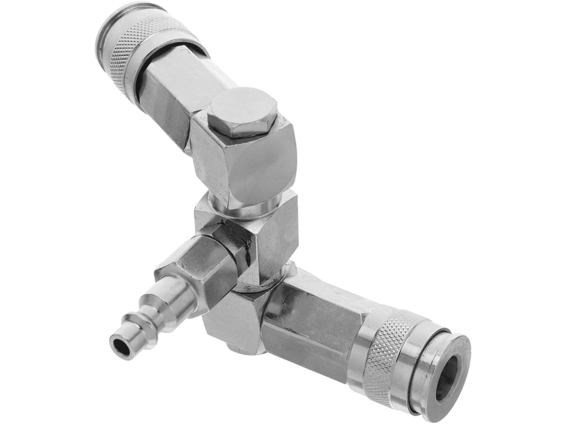 Topbathy Conexão Giratória Imikeya em Aço Niquelado para Compressor, Conector de Ar Alta Pressão com Vedação