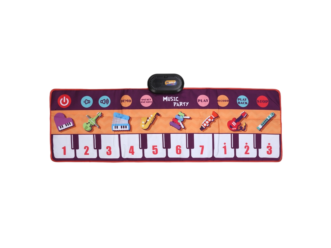 Mali tapete Musical Piano Portátil Dobrável Teclado Educativo Infantil 120x38cm 3 Anos+