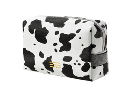 Bolsa de Maquiagem Portátil Estampa de Vaca À Prova D'água