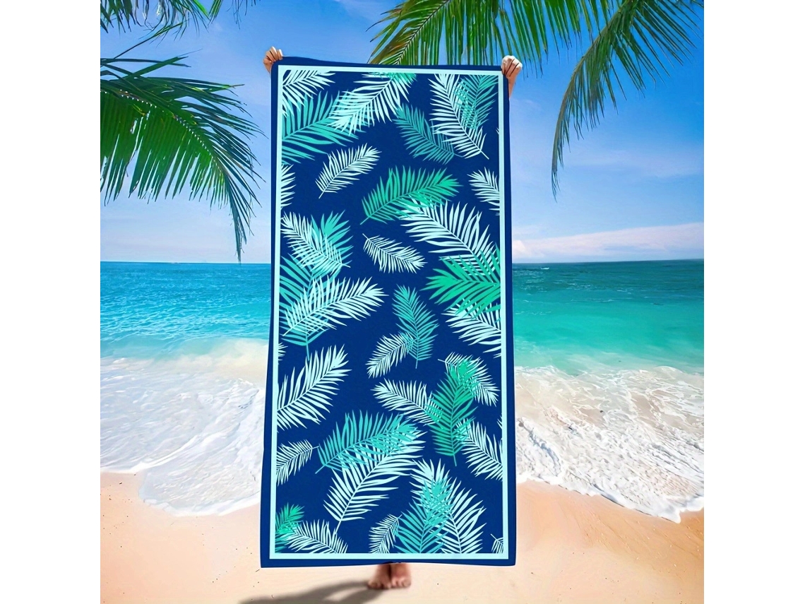 Toalhas De Praia Estampa Em Microfibra Absorvente Para Campismo, Piscina E Viagens.180*90cm Folha De Coco Hexinyigjly