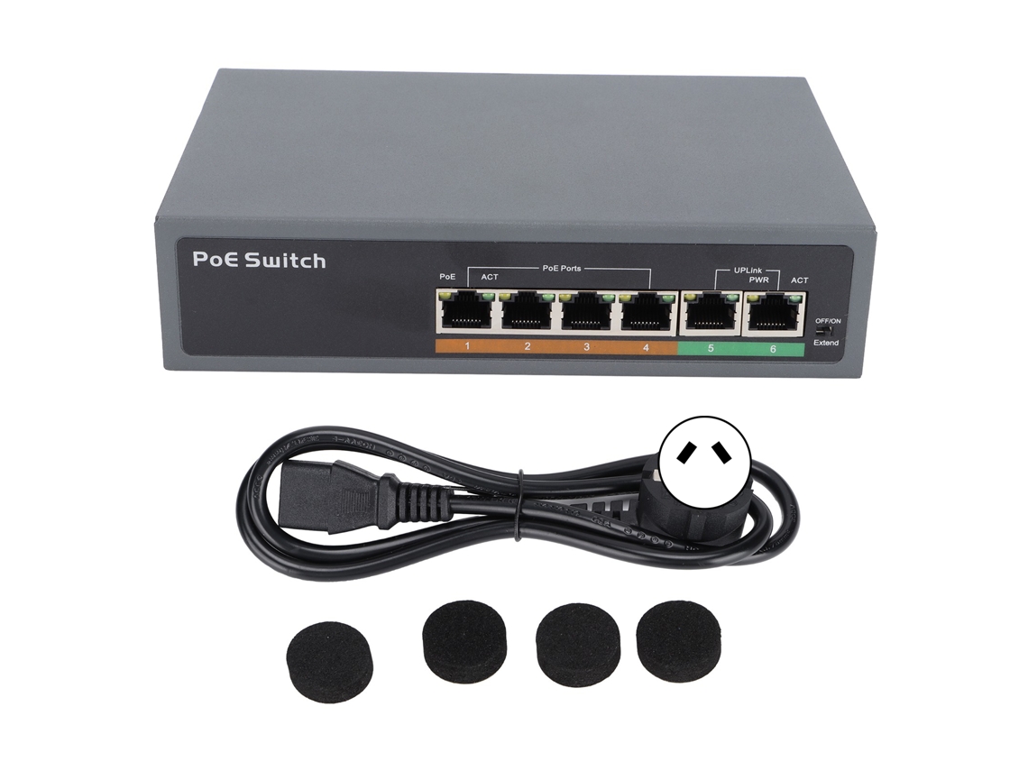 Switch Poe Inteligente LAXISCREED 4+2 Portas 65w