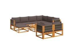 Conjunto 10 de sofás de jardim com almofadões VIDAXL acácia maciça