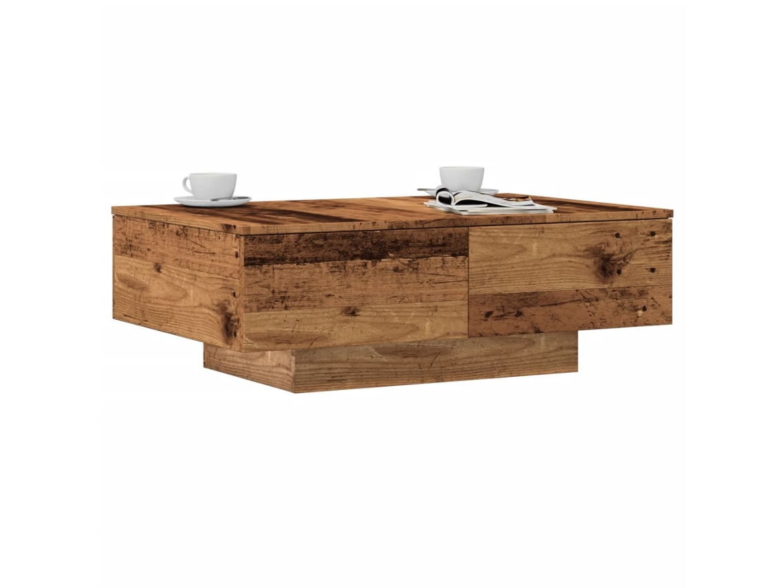 Vidaxl Mesa De Centro 90x60x31 Cm Derivados De Madeira Madeira Velha