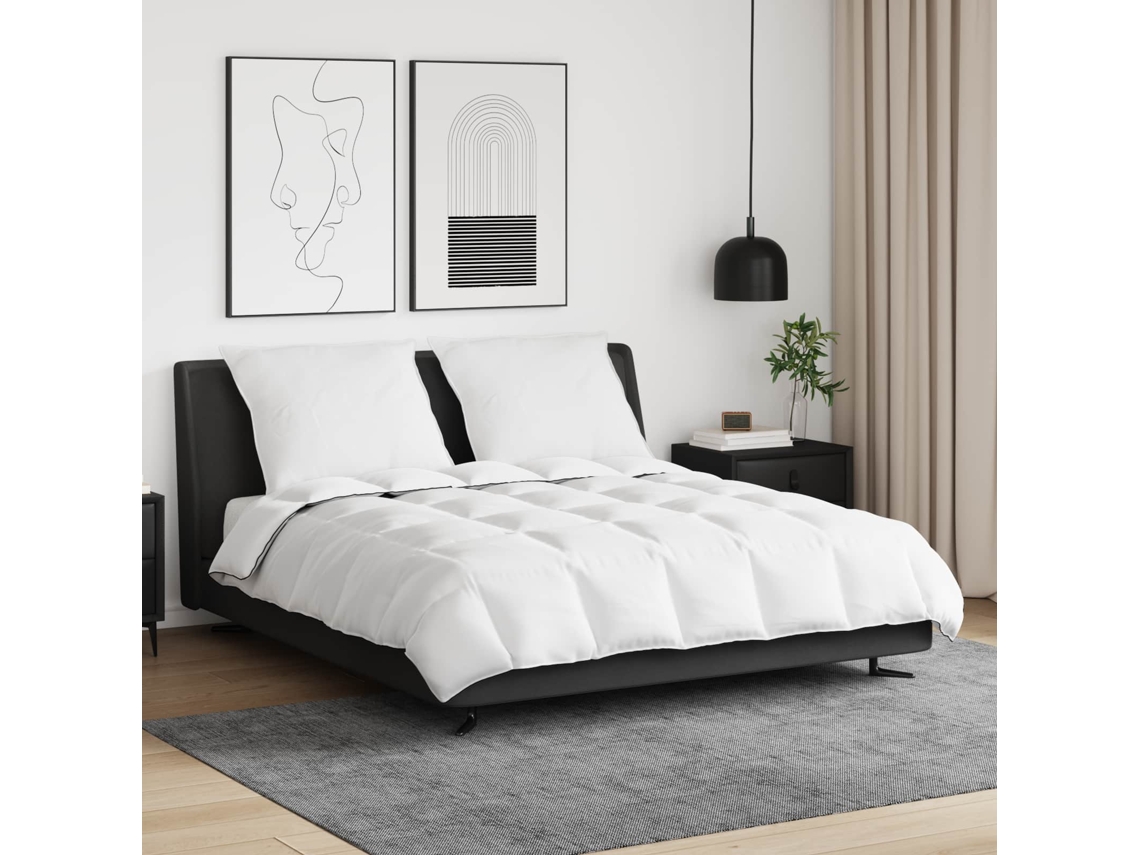Vidaxl Edredom De Inverno Com Travesseiro 3 Unid. Branco Pena De Ganso