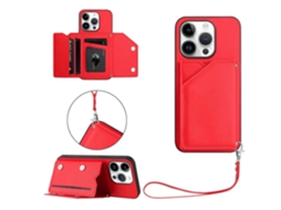 Capa Para Iphone 16 Pro Com Suporte Para Cartão E Alça De Pulso