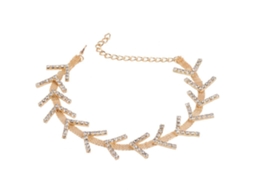Colar De Ombro Dourado Com Pedras Rhinestone Estilo Simples Geométrico