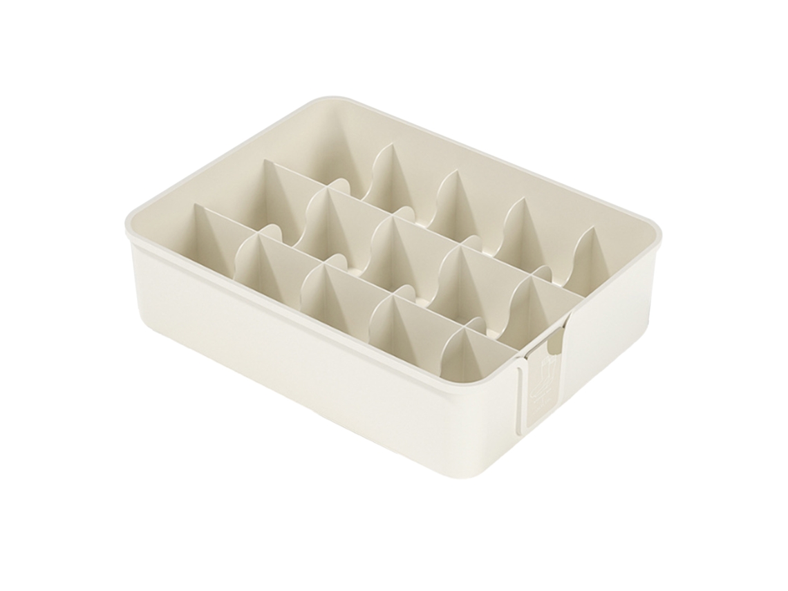 Organizador de Gaveta S/MARCA para meias e roupas íntimas 15 compartimentos plástico branco