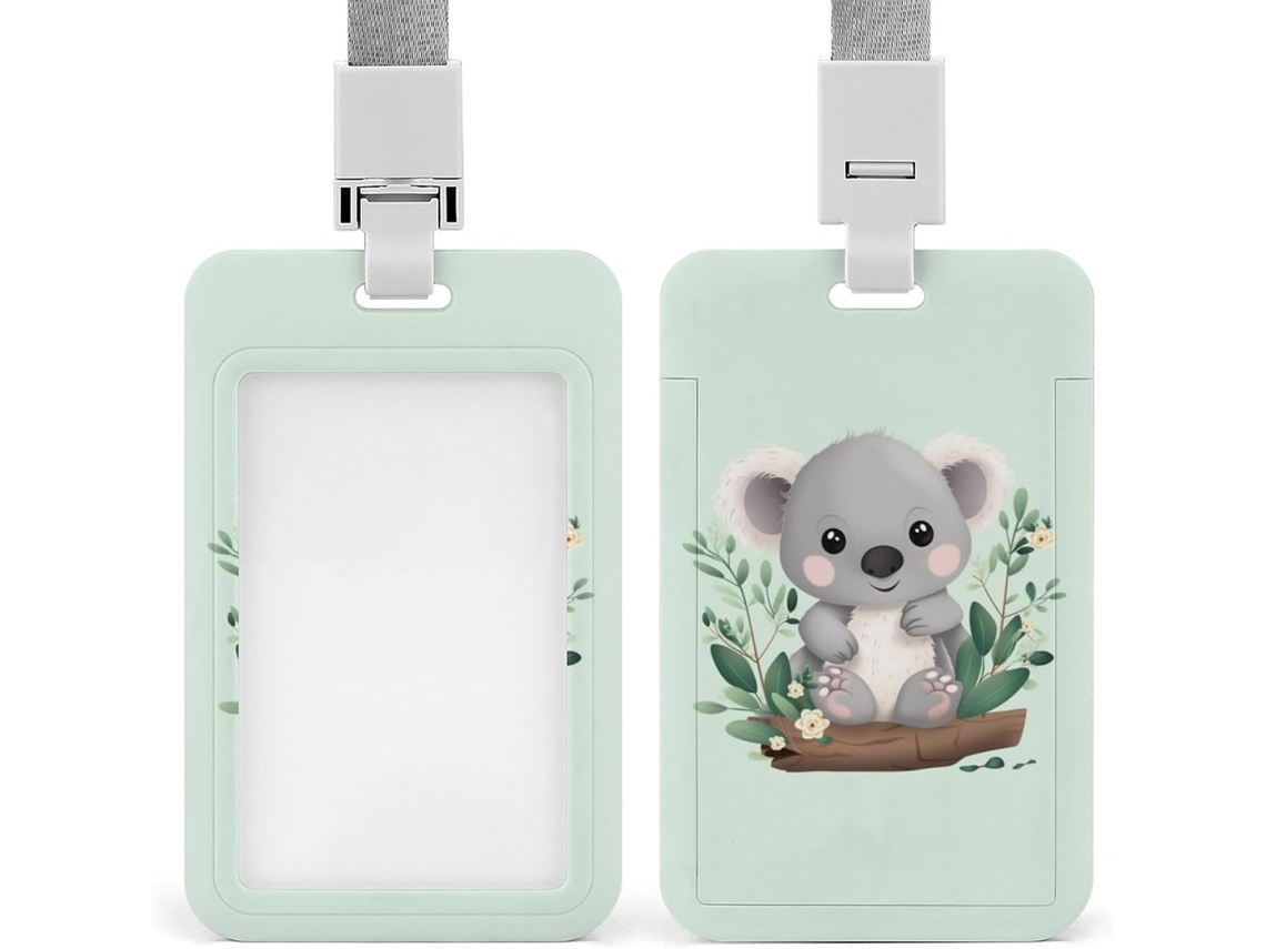 Koalaprinted Porta Crachá De Plástico Resistente Cartões Proximidade Crédito Ou Crachás Trabalho