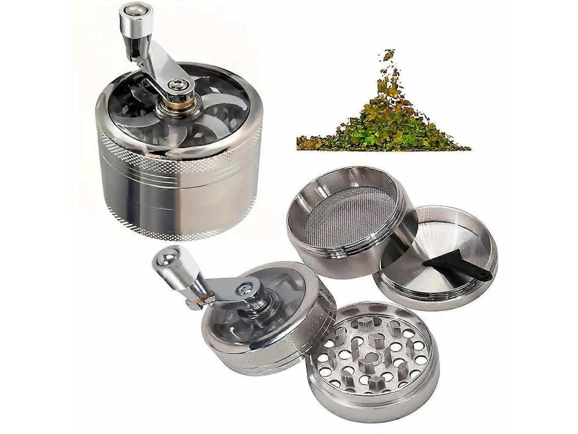 Molinillo Manual de Metal para Noz moscada, Gengibre, Sal Grossa e Pimenta, Ecológico, Aço Inoxidável, Mills Smtx Plata