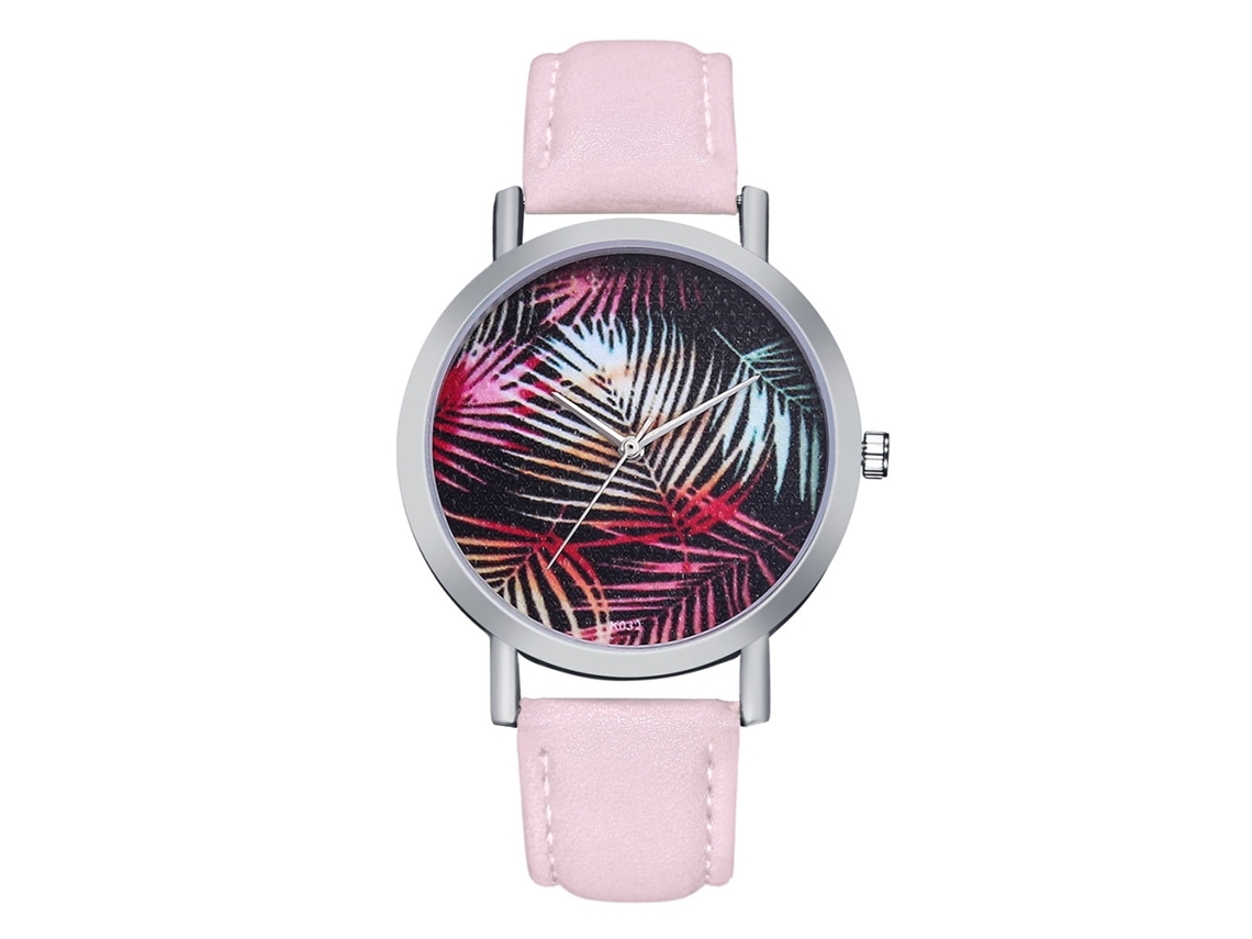 Reloj De Pulsera De Aleación Con Dial Redondo Analógico De Cuarzo Para Mujer Color Rosa