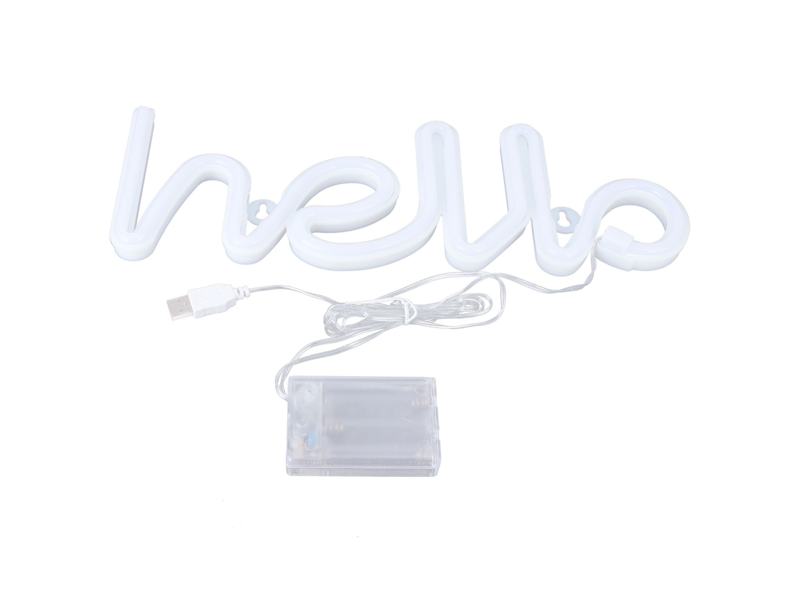 Luz de Neón Led Letras Hello Decorativa Rosa S/MARCA
