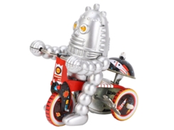 Brinquedo de Enrolar de Metal Retro Robô Sino S/MARCA