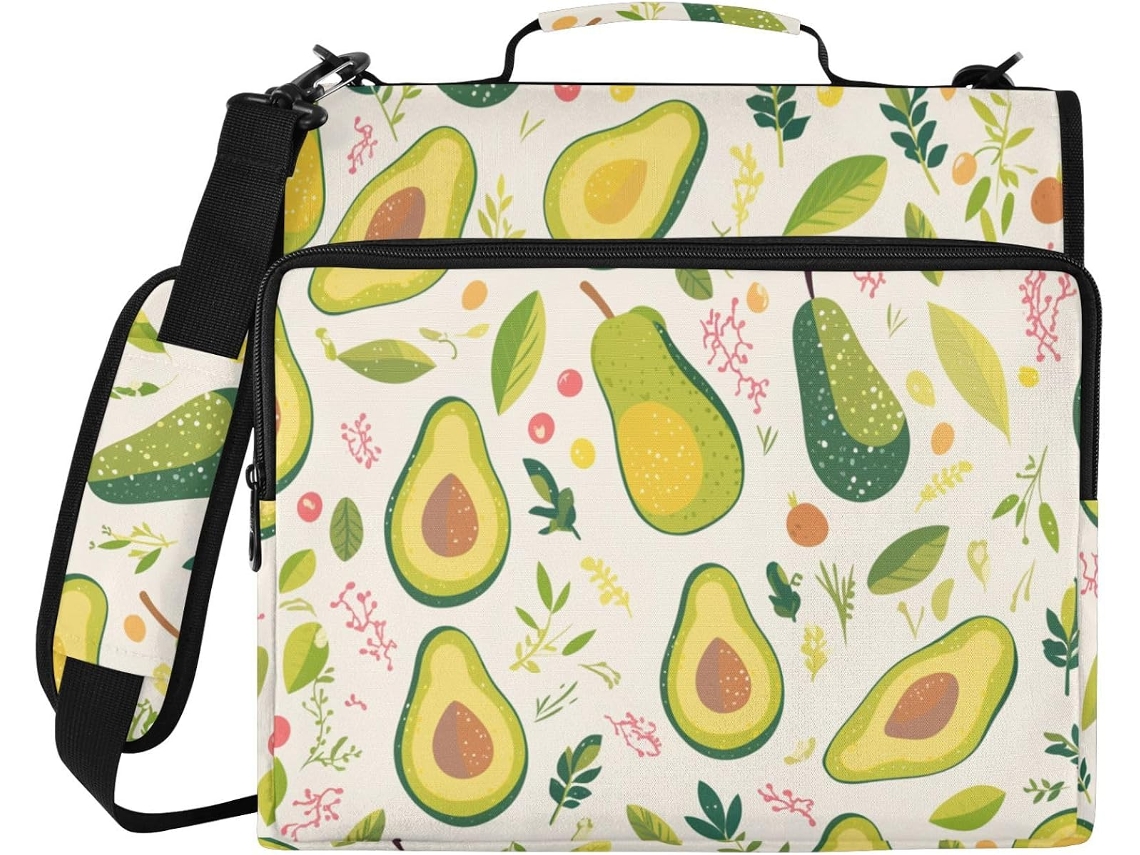 Pasta De 3 Argolas, 8cm Com Zíper, Alça De Ombro E Mão Organizador Material Escolar Com Vários Bolsos Alunos Do
