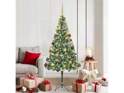 Vidaxl Árvore De Natal Artificial Com 300 Leds Verde 180 Cm Pvc E Aço