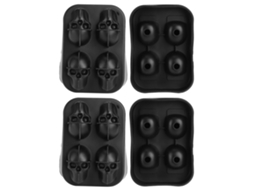 Conjunto De 2 Formas De Gelo Em Silicone Com 4 Compartimentos Formato Caveira Para Uso Doméstico E Bares