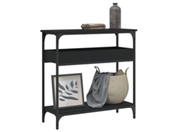Vidaxl Mesa Consola C/ Prateleira 75x29x75 Cm Derivados Madeira Preto