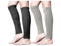 2026 2 Pares de Meias de Inverno para Mulher Leg Warmers de Punto Longos e Quentes para Botas Tamanho Único