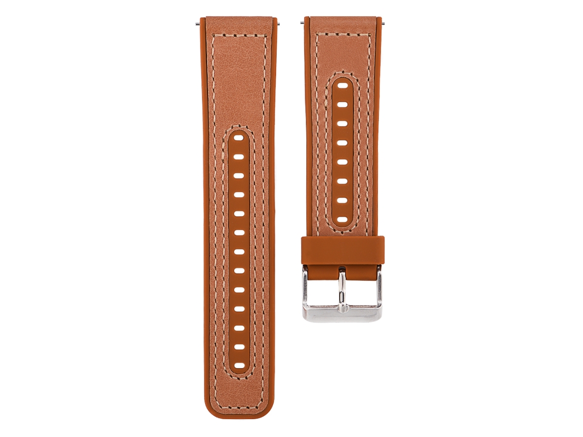 Pulseira de couro e silicone para Fitbit Ionic, com fivela de metal EOOCOO