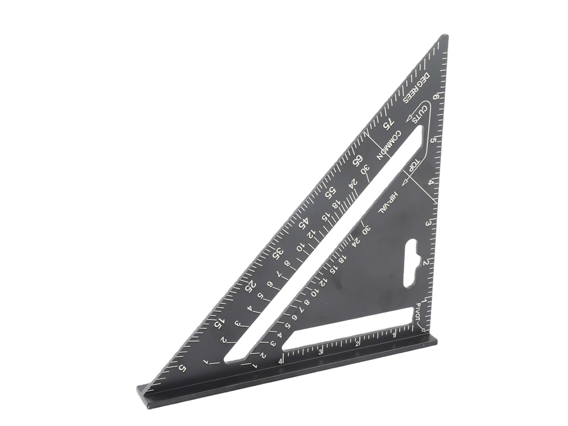 Domary Durável Regra Triangular 7 Polegadas em Liga de Alumínio, Praça Carpinteiro para Marcenaria, Bricolagem