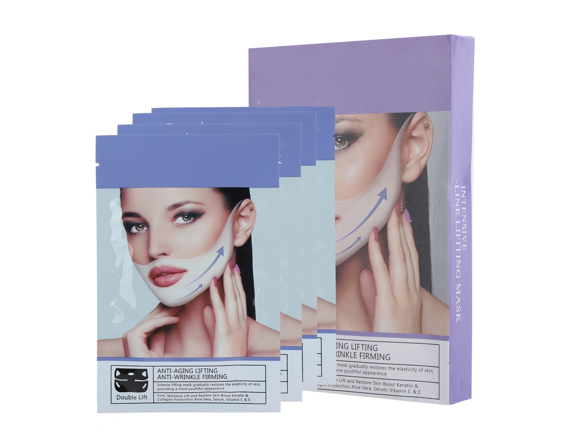 Elaimei 4pcs Máscara Facial Reductora E Lift V Line 35g Para Reafirmar E Hidratar A Pele