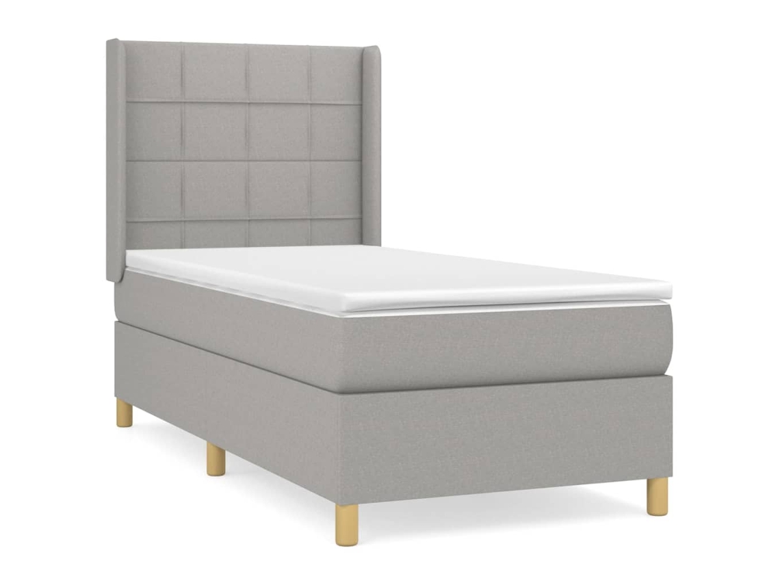 Cama com Molas/colchão 90x200 Cm Tecido Cinza claro MAISON EXCLUSIVE