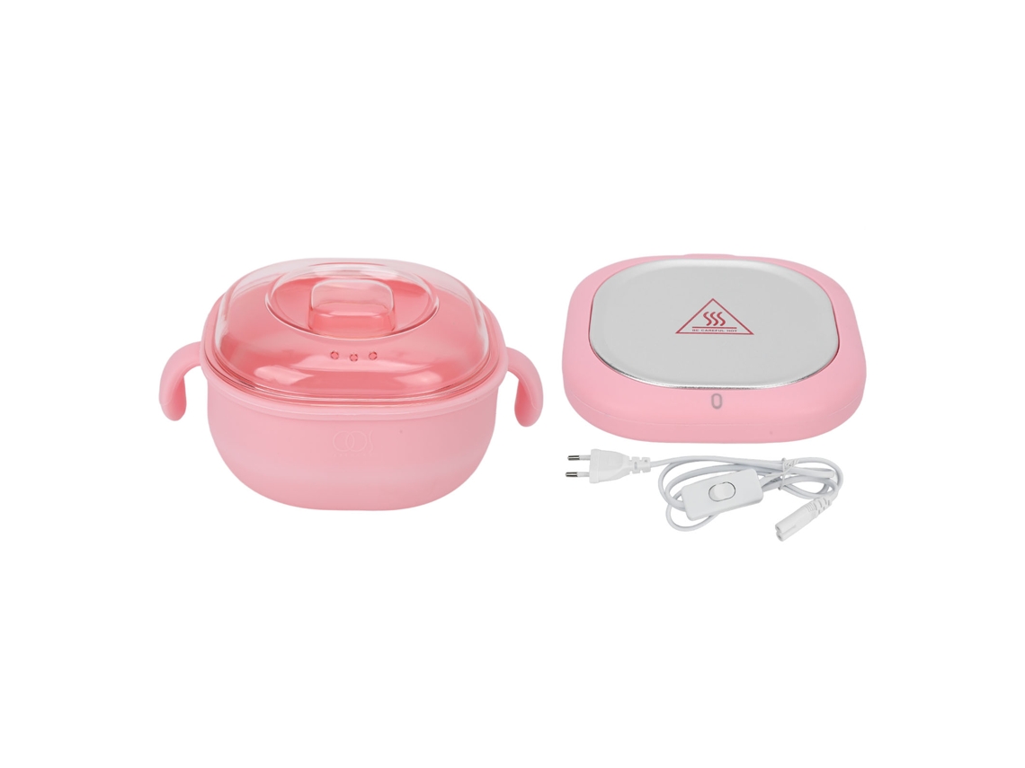 Calefactor De Cera Elétrico Rápido Com Copo De Silicone De 400ml Para Depilação Rosa