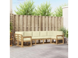 Vidaxl Conjunto De Sofás Para Exterior 7 Unid. Branco E Creme