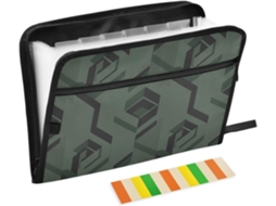 Pasta Sanfonada Art Déco Verde Documentos, Com 13 Bolsos, Resistente À Água, Portátil, Ideal Casa, Escritório