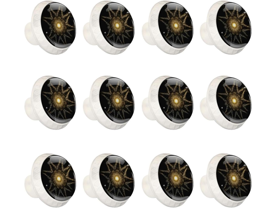 Puxadores Redondos Para Gavetas De Cômoda, Puxadores Para Armários De Cozinha, 12 Peças, Fundo Abstrato De Mandala