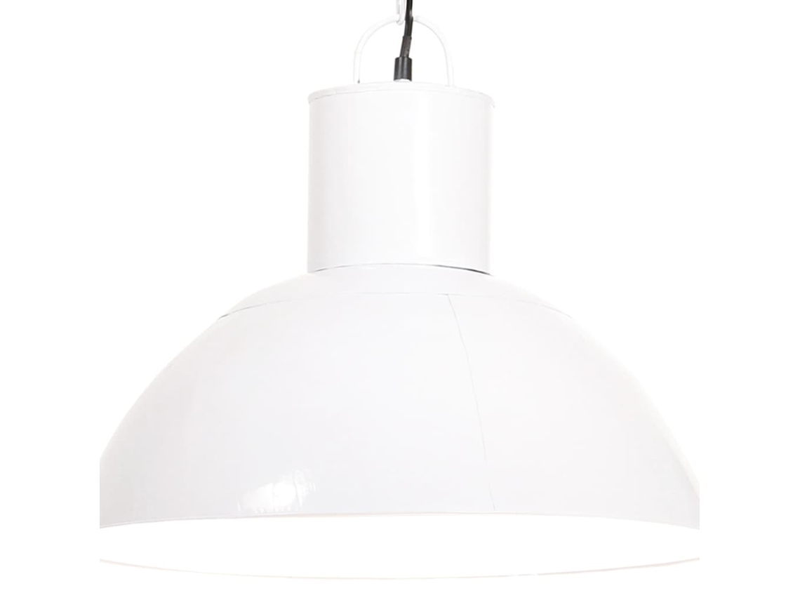 Vidaxl Candeeiro Suspenso Redondo 25 W 48 Cm E27 Branco