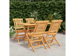 Vidaxl 5 Pcs Conjunto De Jantar P/ Jardim Madeira De Teca Maciça