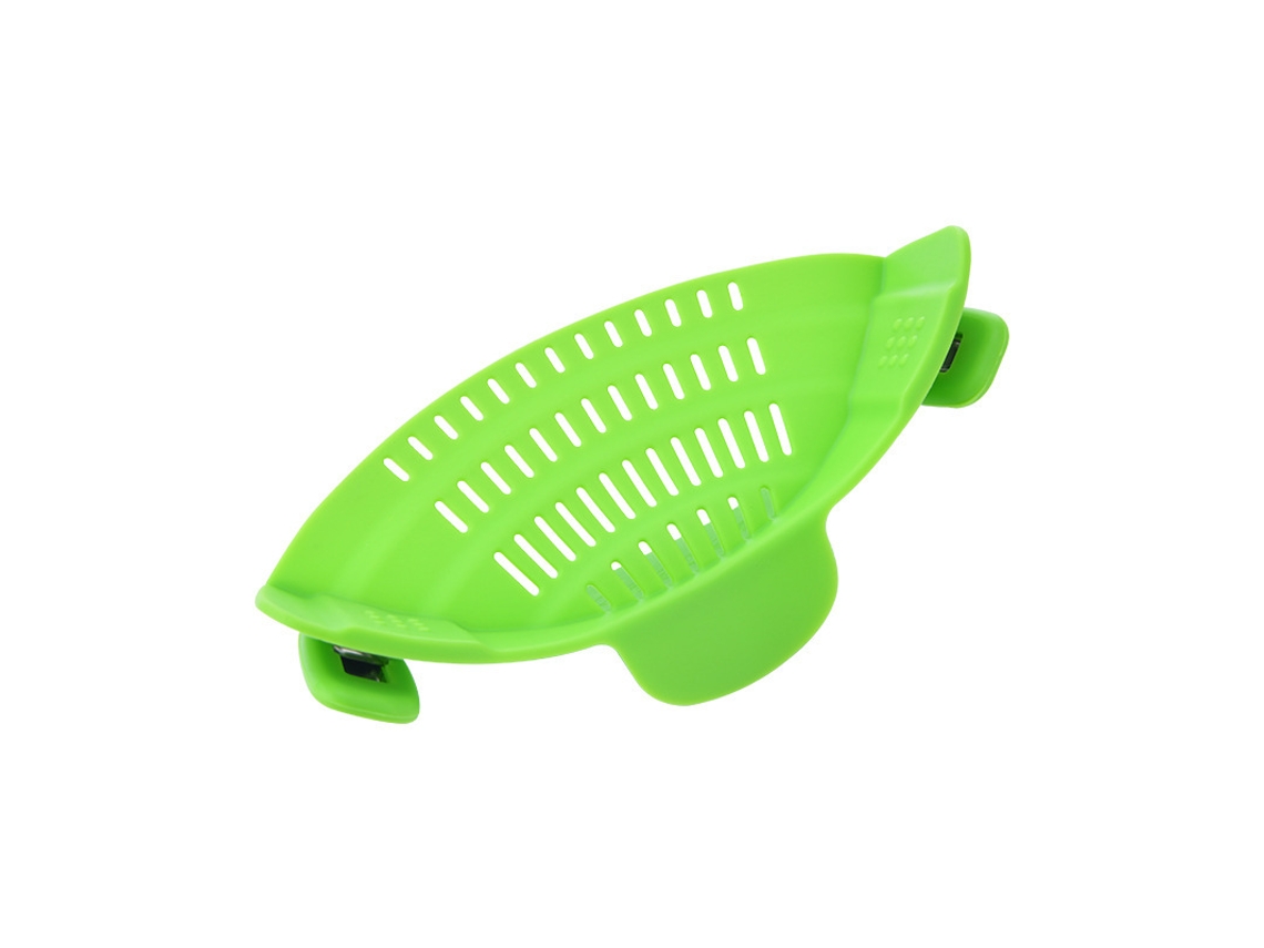 2 pçs filtro de silicone, clipe resistente ao calor, ferramenta de cozinha filtro de arroz compatível com todas as panelas e frigideiras (verde)
