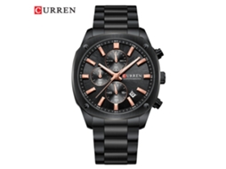 Relógio Masculino Cronógrafo Multifuncional de Seis Ponteiros com Pulseira Quadrada de Aço Relógio de Pulso Elegante MDUG