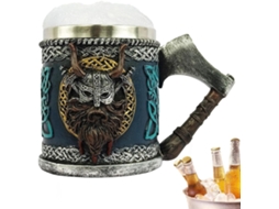 Caneca de Cerveja Gótica, Caveira e Chifres em Aço Inoxidável, Dobrável, Bebidas AQUAFORGE