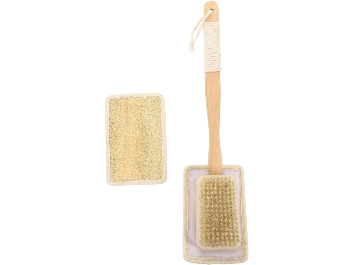 Escova De Banho Bucha Natural Com Cabo Longo E Design Aproximado, 2-unidades, Esfoliação Das Costas, Escova Ecológica