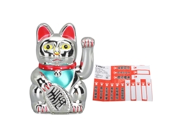 Ronjoe-gato Da Sorte Elétrico 5 Polegadas Prata Decoração De Mesa Presente De Boa Sorte E Fortuna