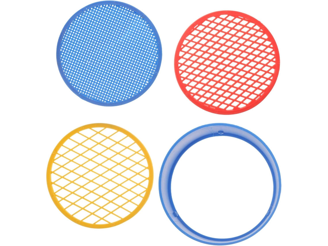 Conjunto De 3 Peneiras Manuais De Plástico Para Solo De Jardim Com Bandeja De Peneiramento.