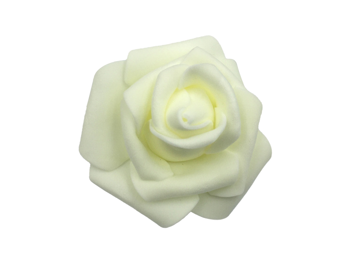 Kit com 10 cabeças de flor artificial de espuma branca, 6-7cm, para decoração com luz de cordão LAXISCREED