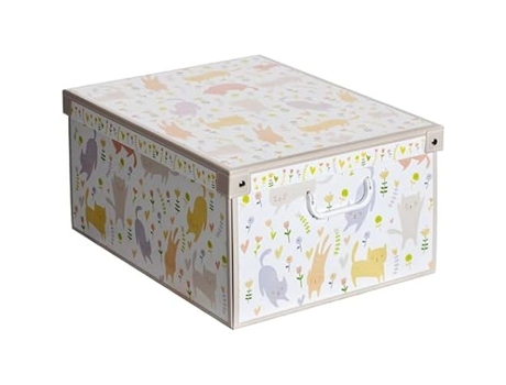 Caixa de Armazenamento LAVATELLI Grande 39X50X24 Cm Cartão Reciclável Dobrável e Forte