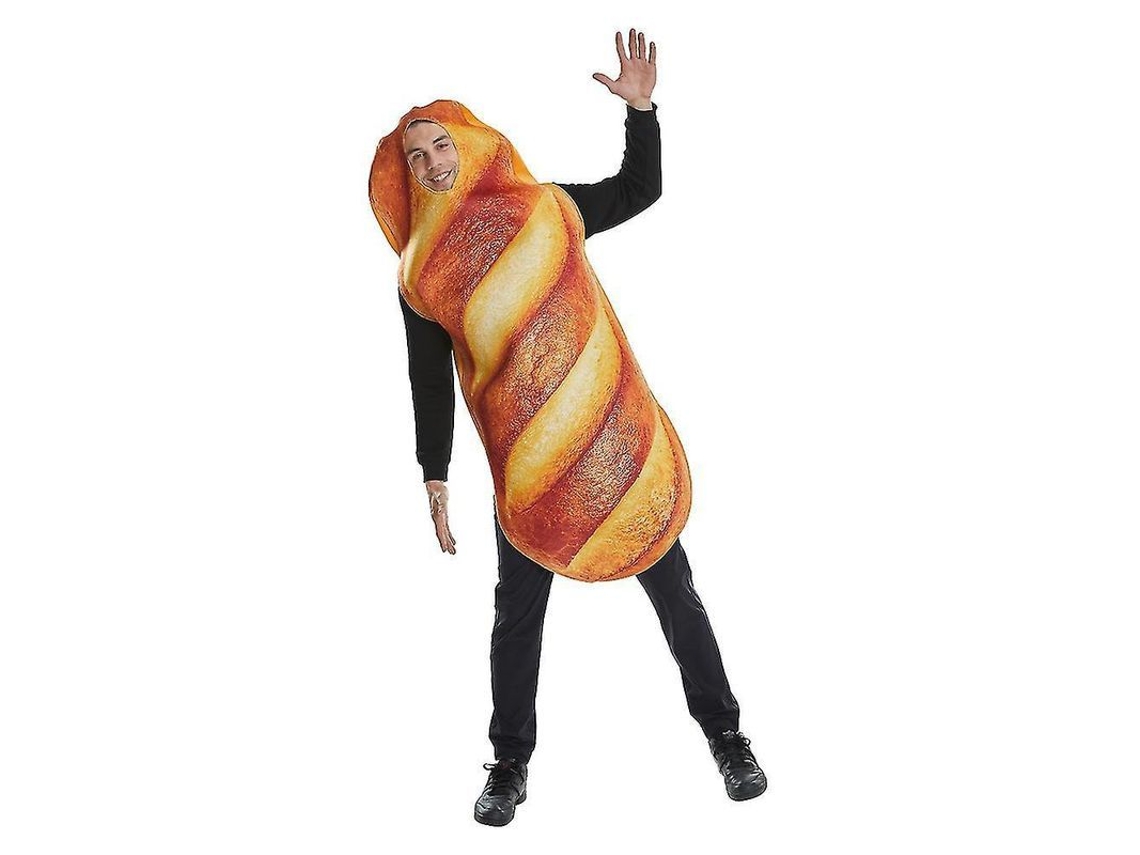 2026 traje de Pão Baguete Disfarce Unissex Adulto para Festas Halloween Carnaval Traje Completo